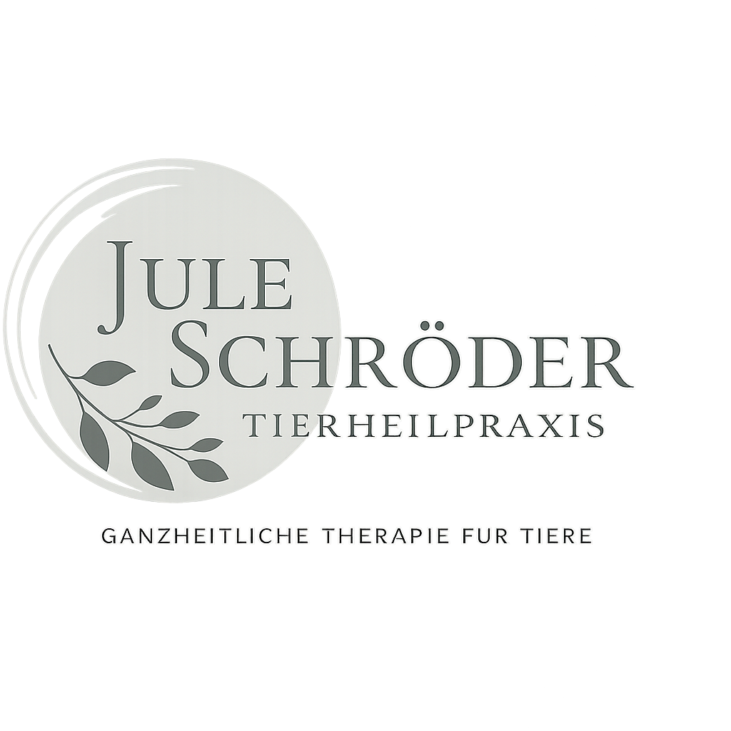 Tierheilpraxis Jule Schröder - Ganzheitliche Therapie für Tiere Logo der Tierheilpraxis Jule Schröder mit dem Slogan "Ganzheitliche Therapie für Tiere".